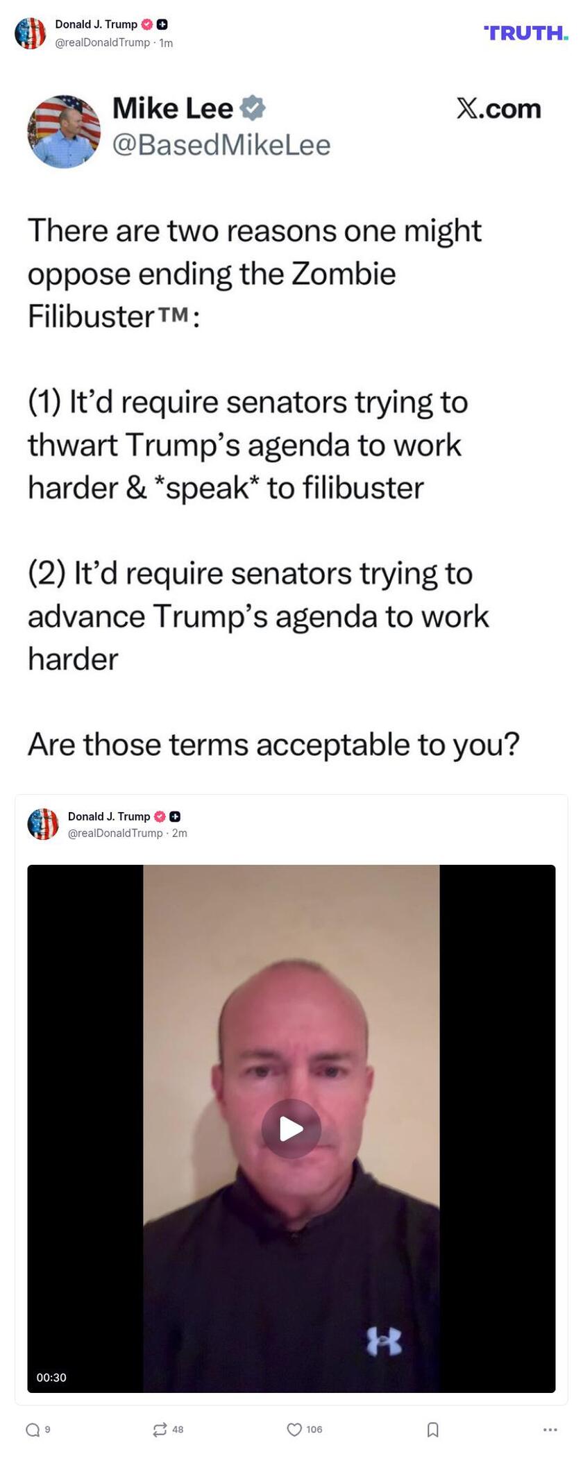 Post image from Donald Trump