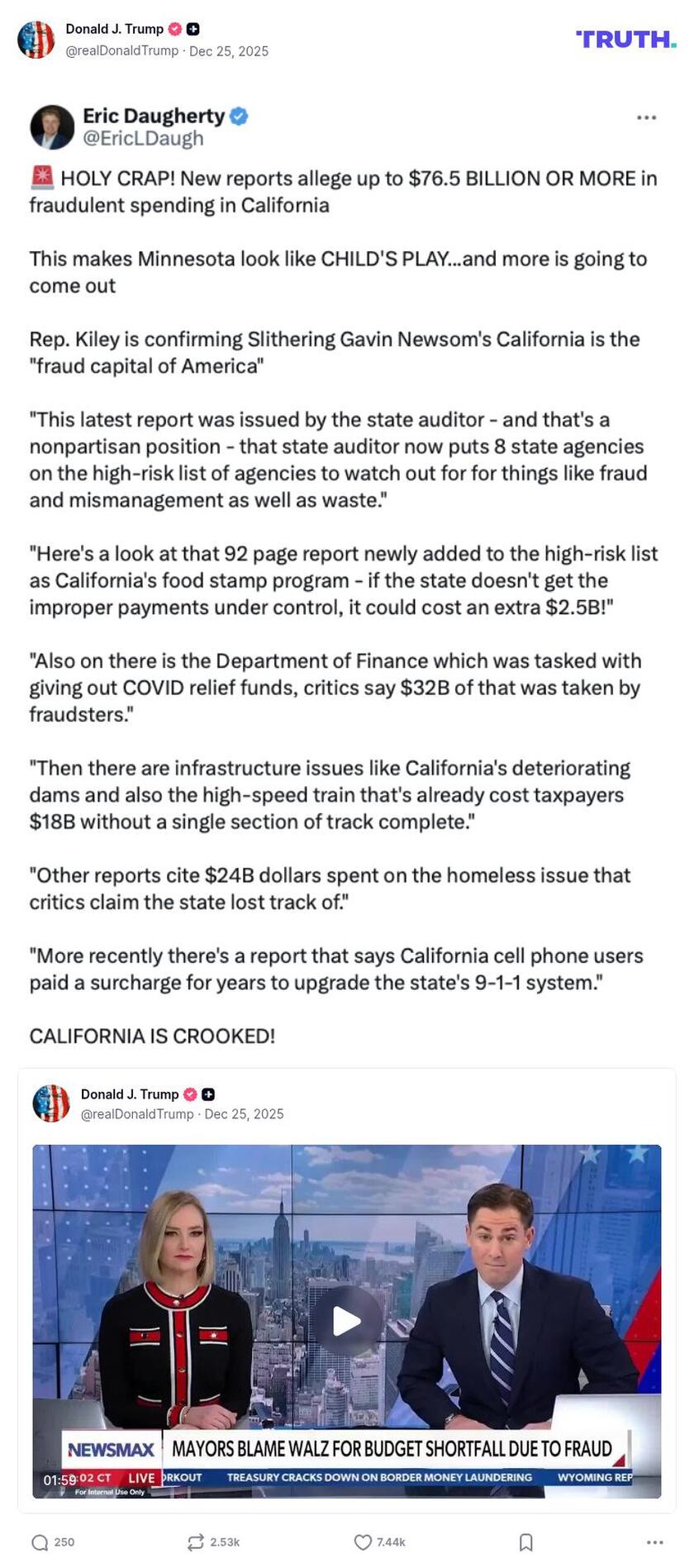 Post image from Donald Trump