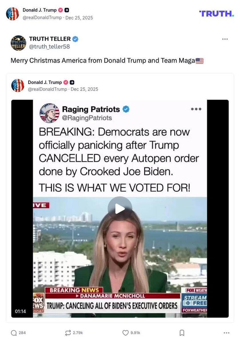 Post image from Donald Trump