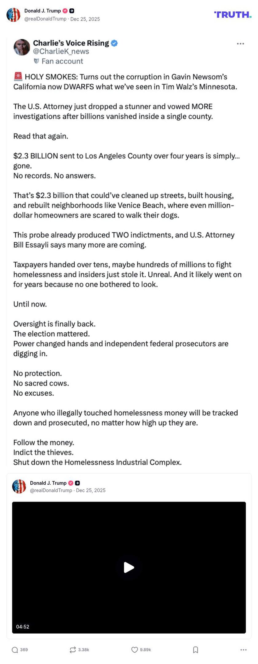 Post image from Donald Trump