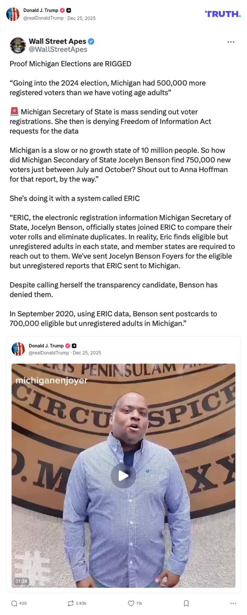 Post image from Donald Trump