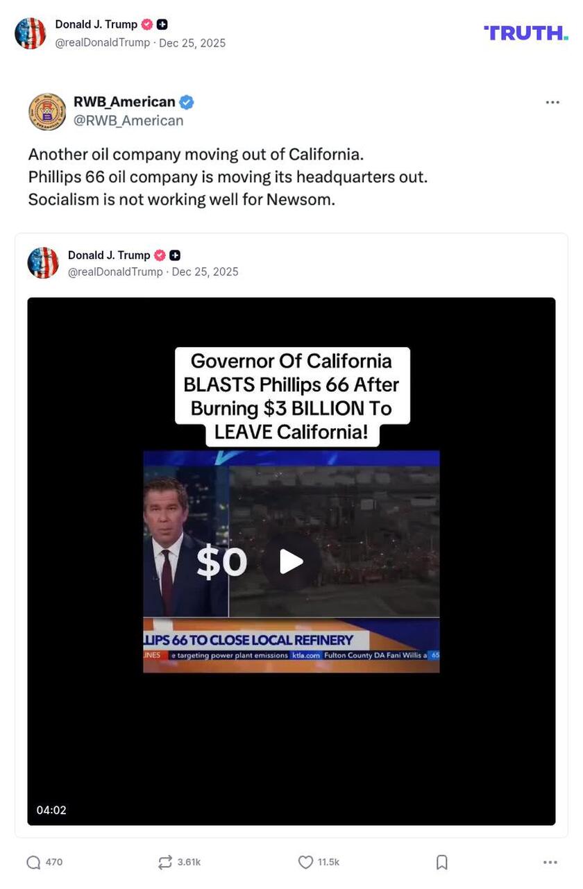 Post image from Donald Trump