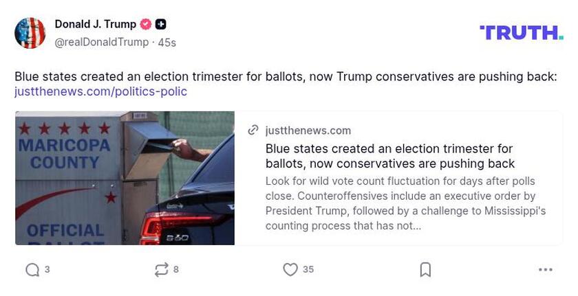 Post image from Donald Trump