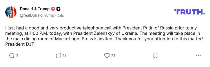 Post preview from Donald Trump