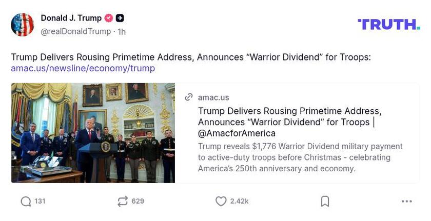 Post image from Donald Trump