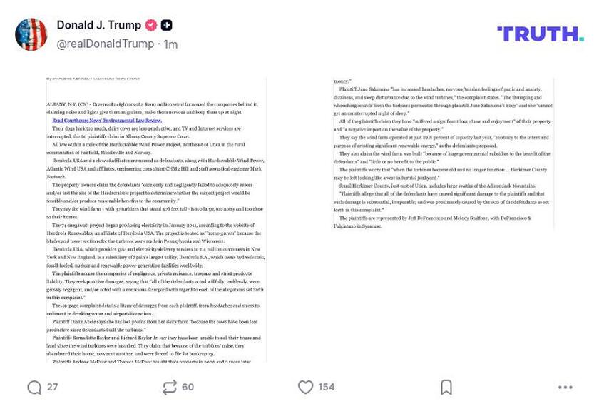 Post image from Donald Trump