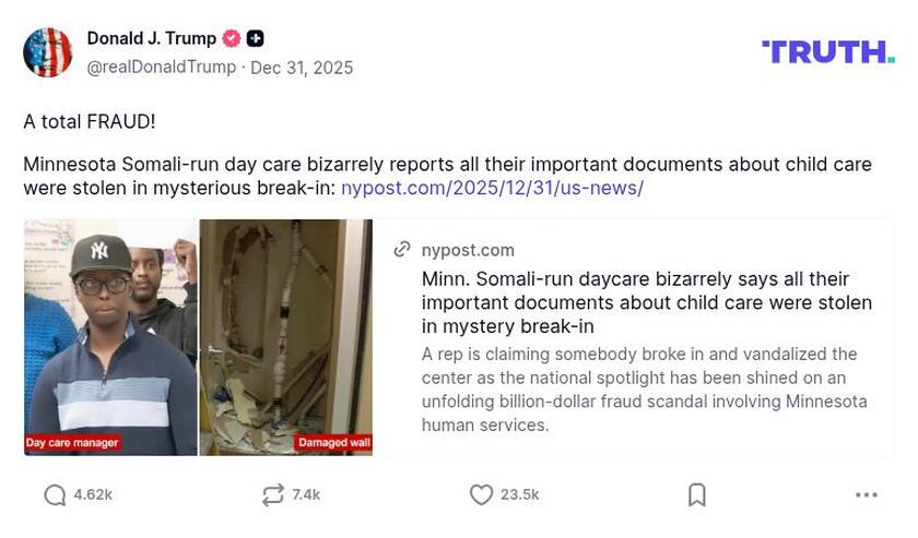 Post image from Donald Trump