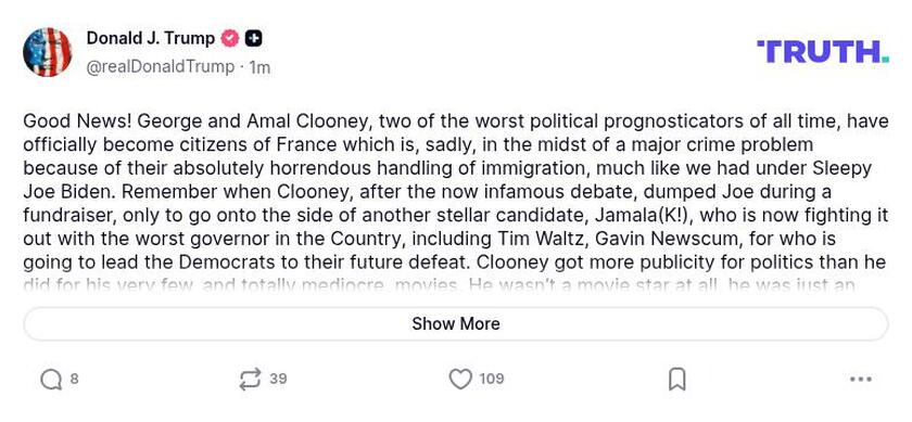 Post preview from Donald Trump