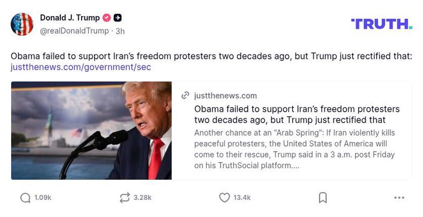 Post preview from Donald Trump