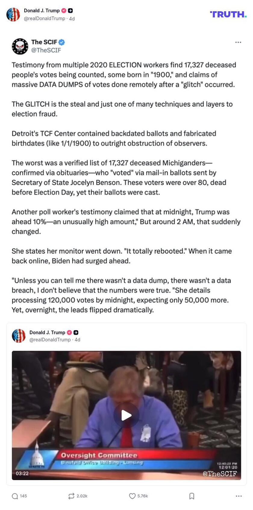 Post image from Donald Trump