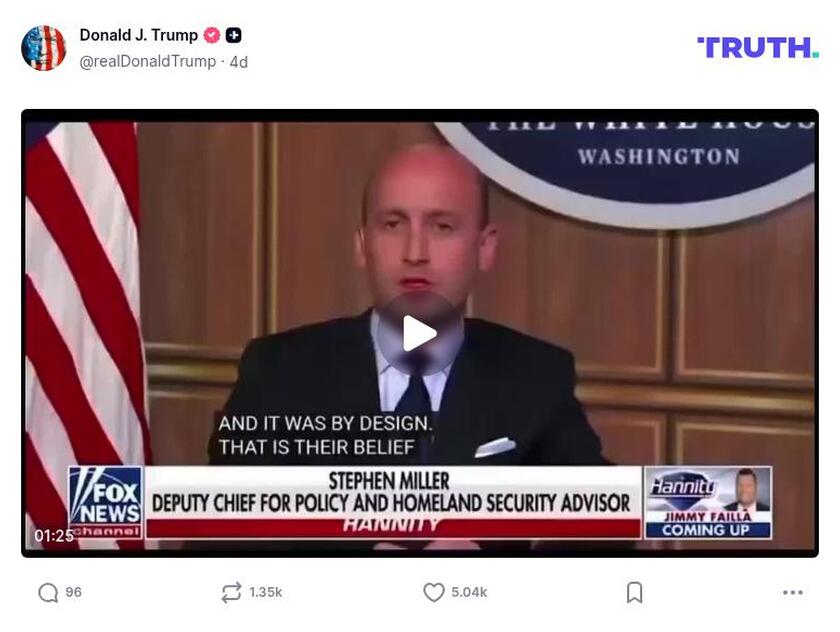 Post image from Donald Trump