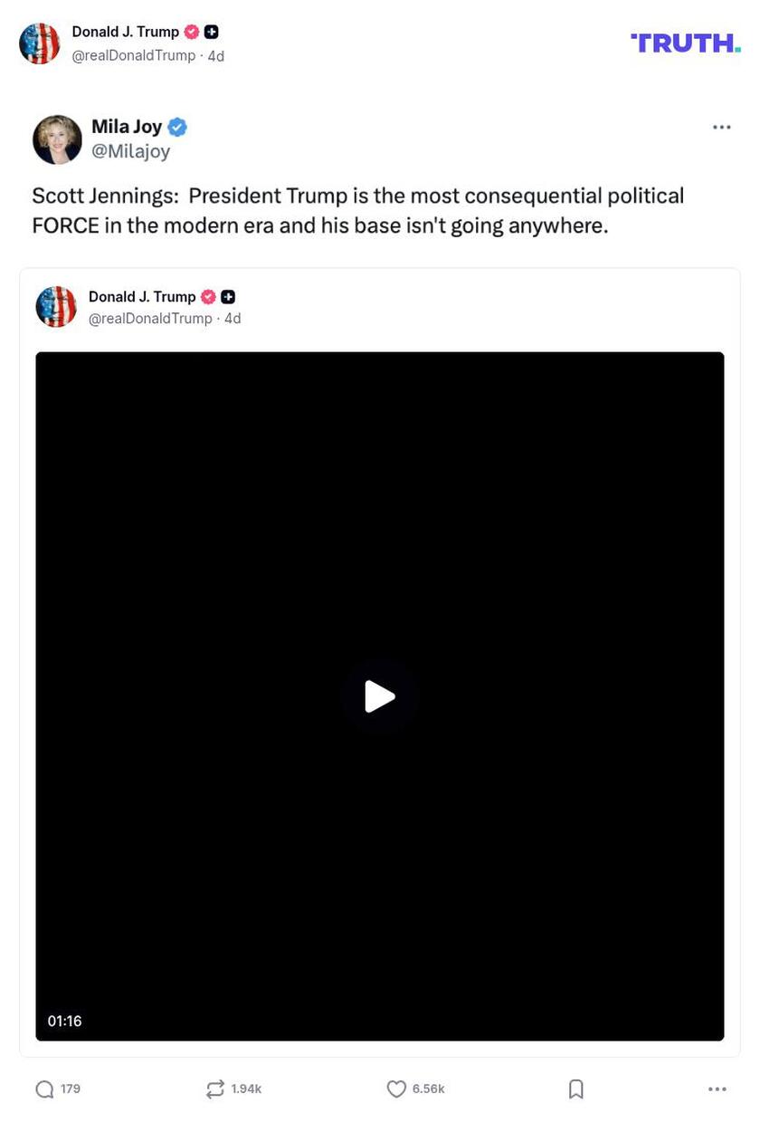 Post image from Donald Trump