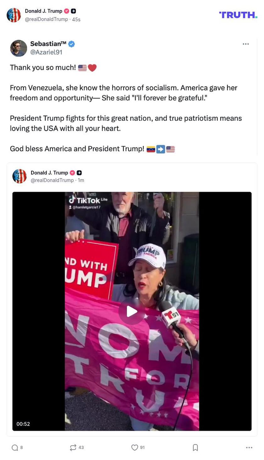 Post image from Donald Trump