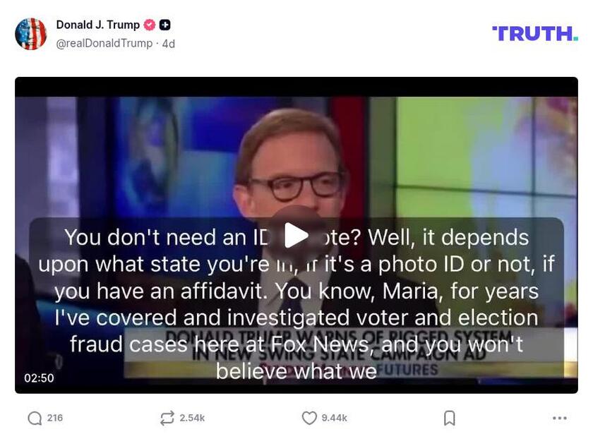 Post image from Donald Trump