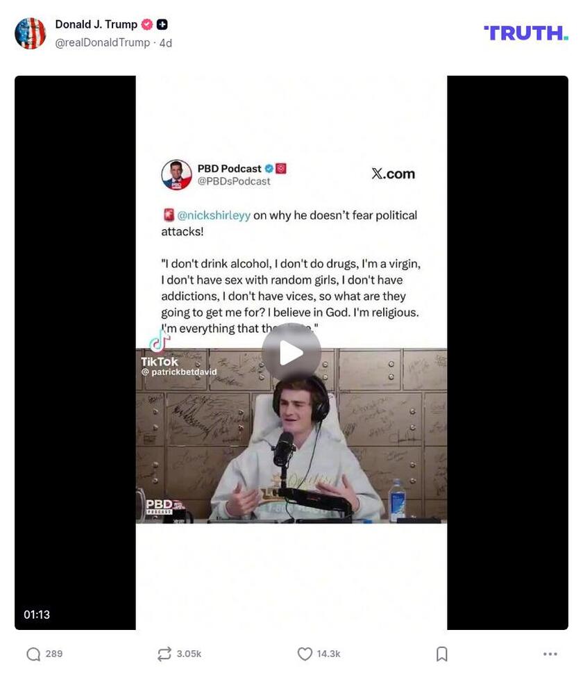 Post image from Donald Trump