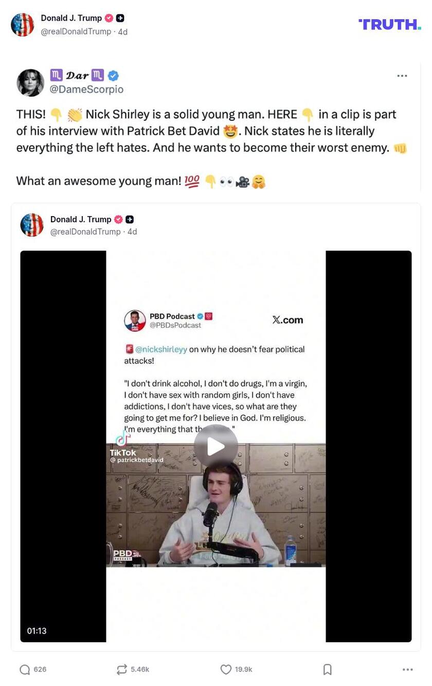 Post image from Donald Trump