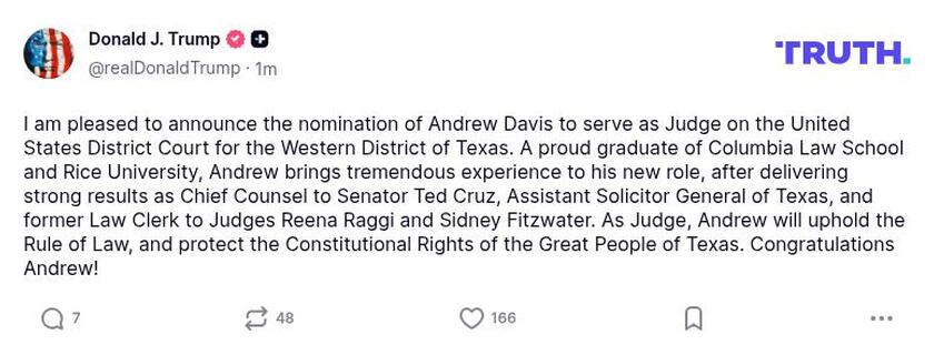 Post image from Donald Trump