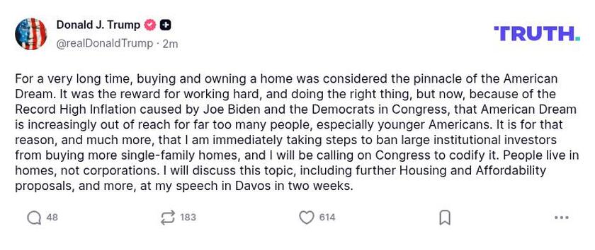 Post preview from Donald Trump