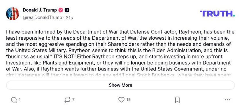 Post preview from Donald Trump