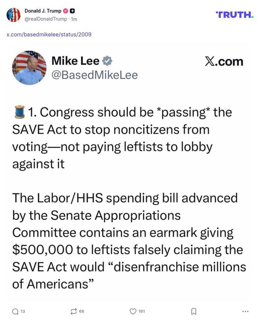 Post image from Donald Trump