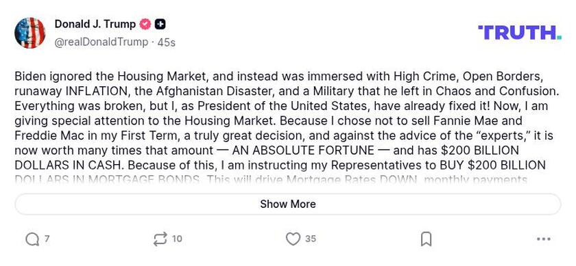 Post preview from Donald Trump