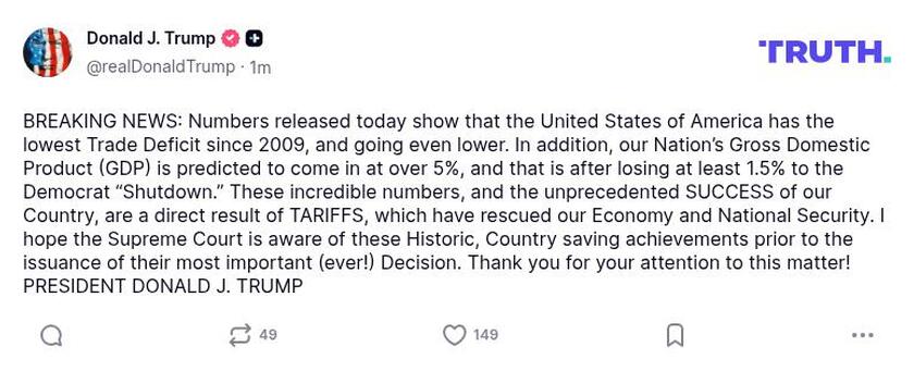 Post image from Donald Trump