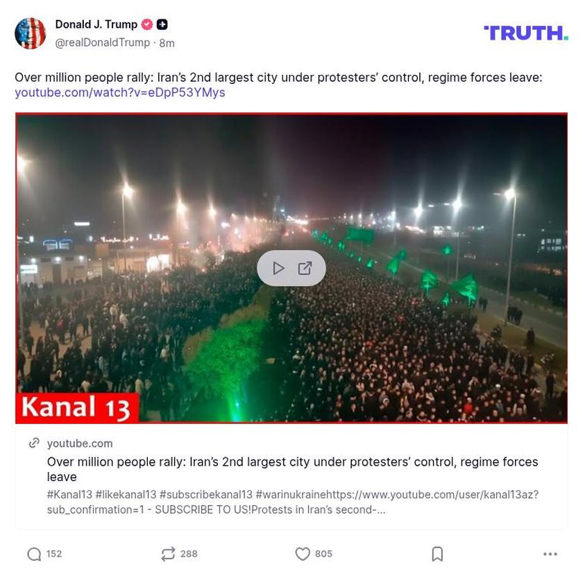 Post preview from Donald Trump