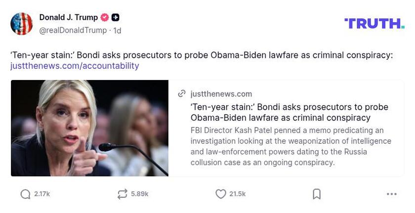 Post preview from Donald Trump