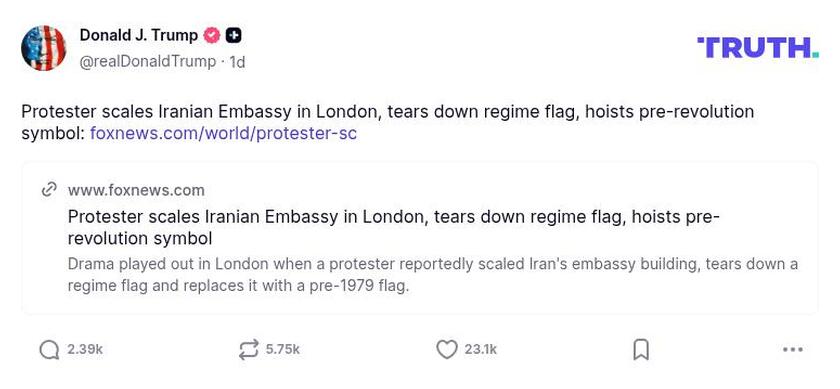 Post image from Donald Trump