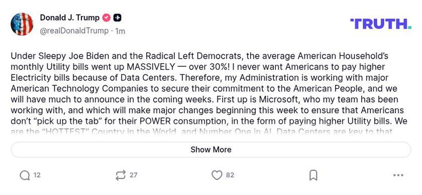 Post preview from Donald Trump