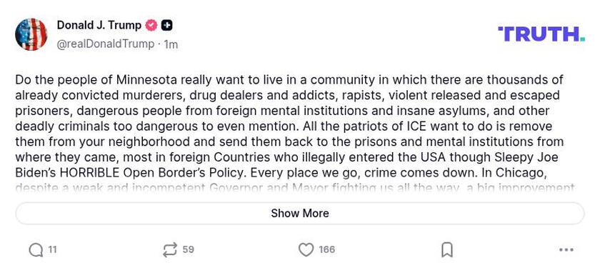 Post preview from Donald Trump