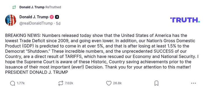 Post image from Donald Trump