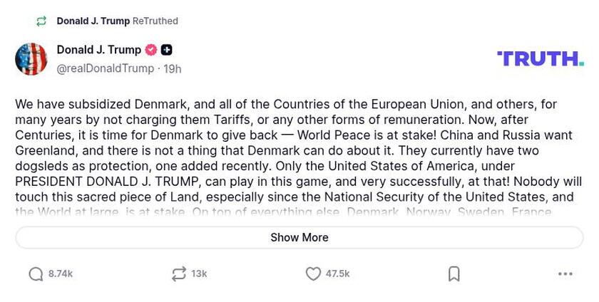 Post preview from Donald Trump