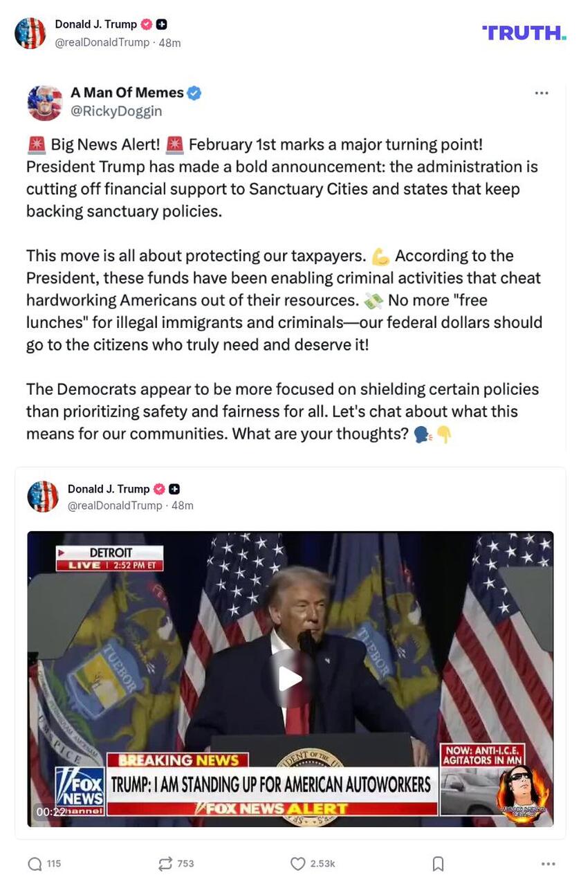 Post image from Donald Trump