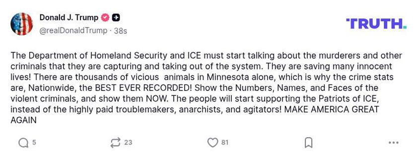 Post image from Donald Trump