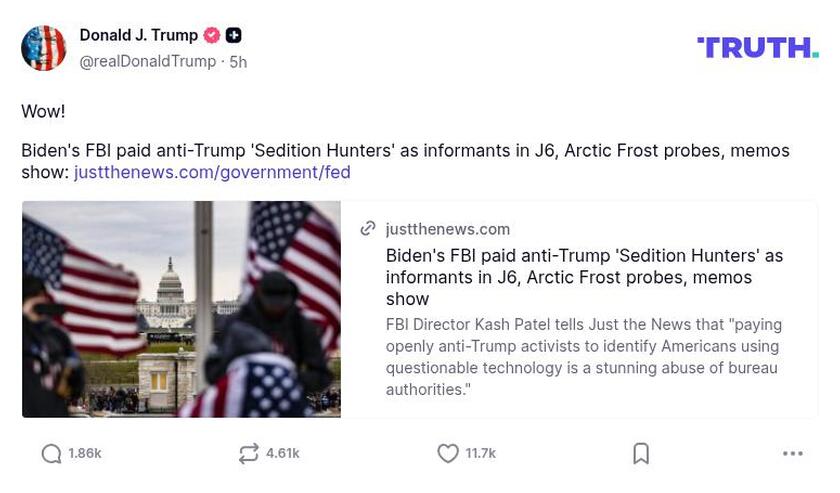 Post preview from Donald Trump