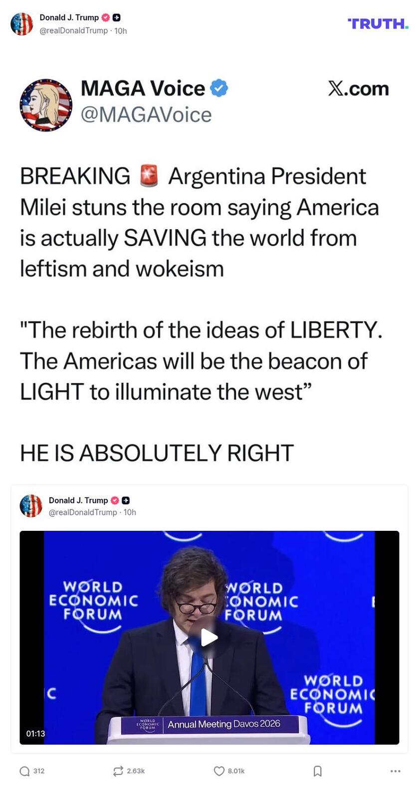 Post image from Donald Trump