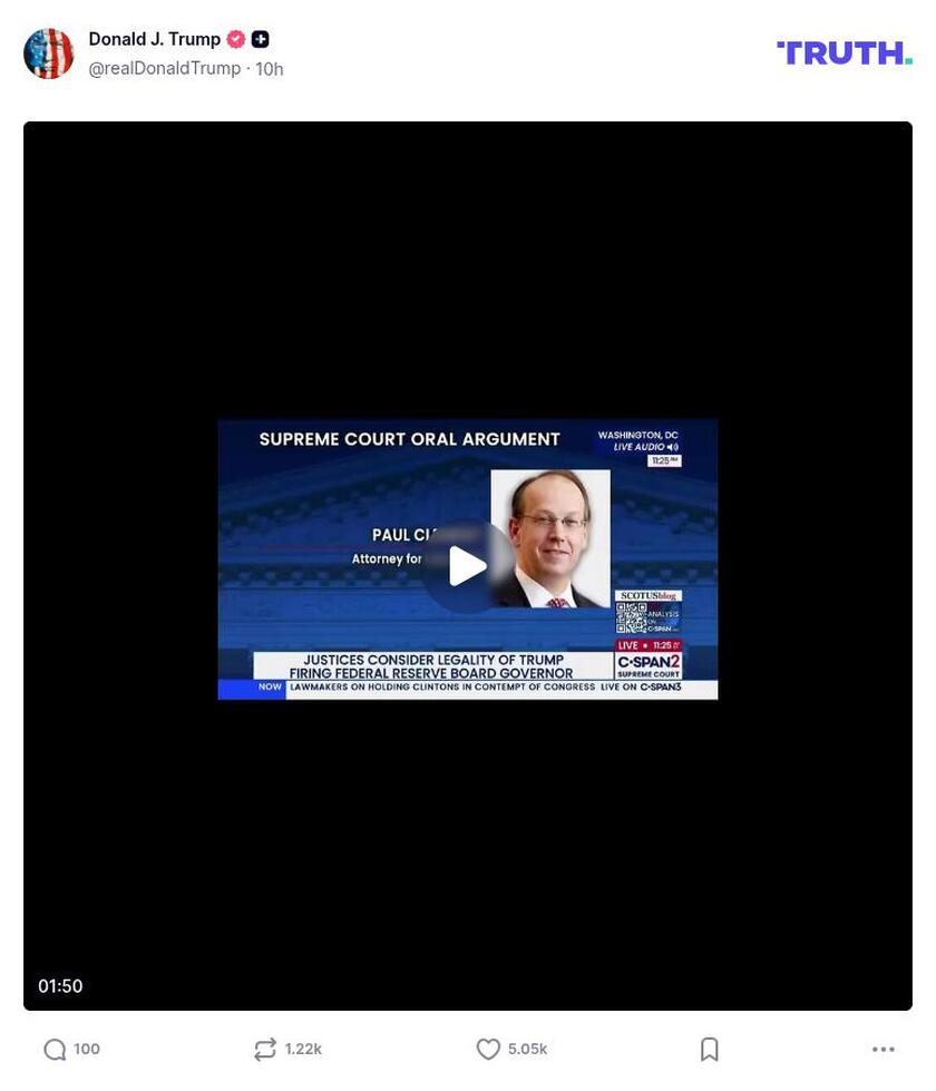 Post image from Donald Trump