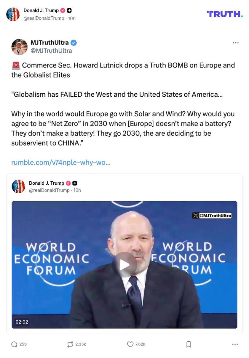 Post image from Donald Trump