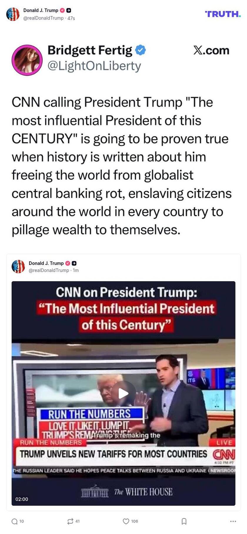 Post image from Donald Trump