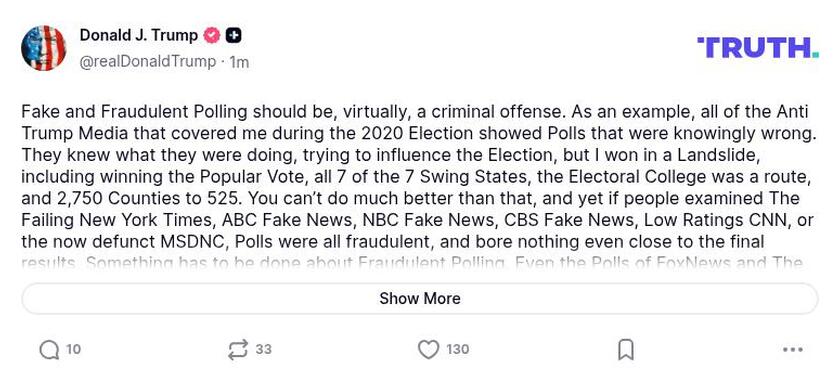 Post preview from Donald Trump