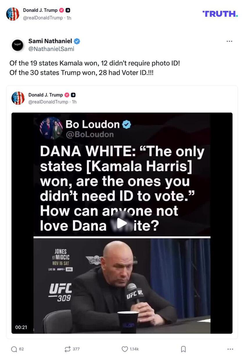 Post image from Donald Trump