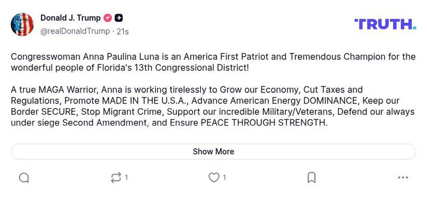 Post image from Donald Trump