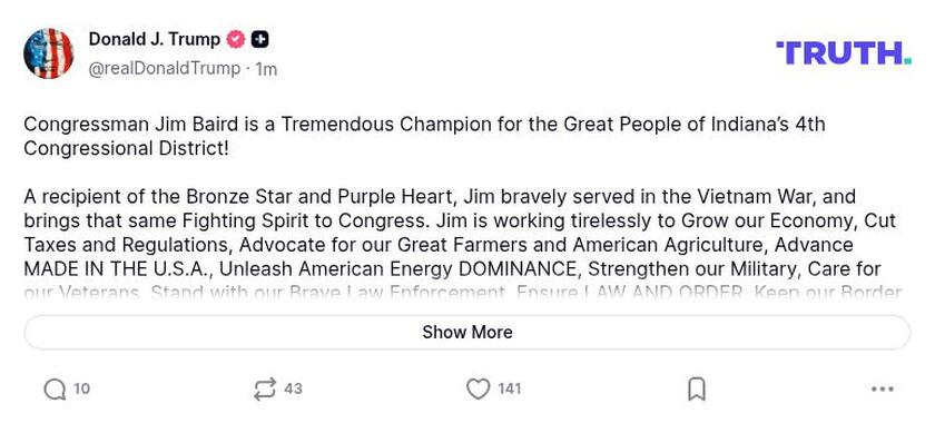 Post image from Donald Trump