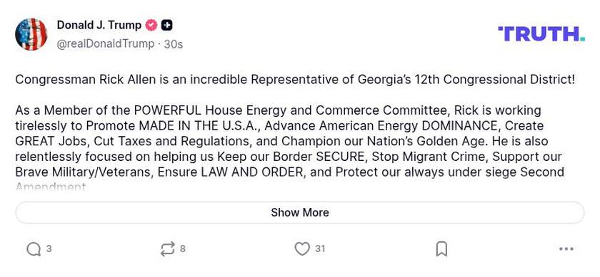 Post image from Donald Trump