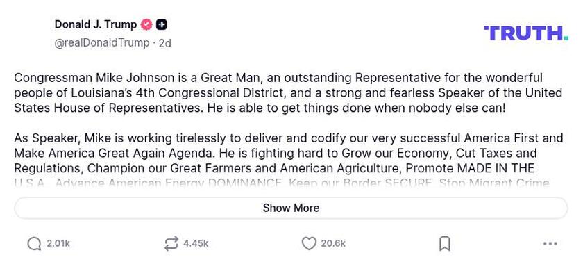 Post image from Donald Trump