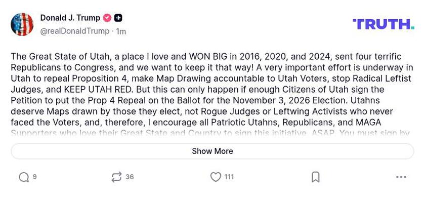 Post image from Donald Trump