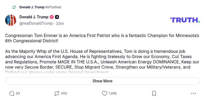 Post image from Donald Trump