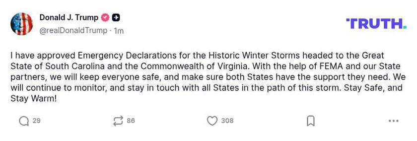 Post image from Donald Trump