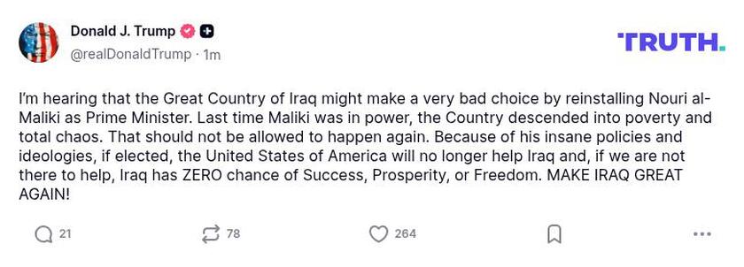 Post image from Donald Trump